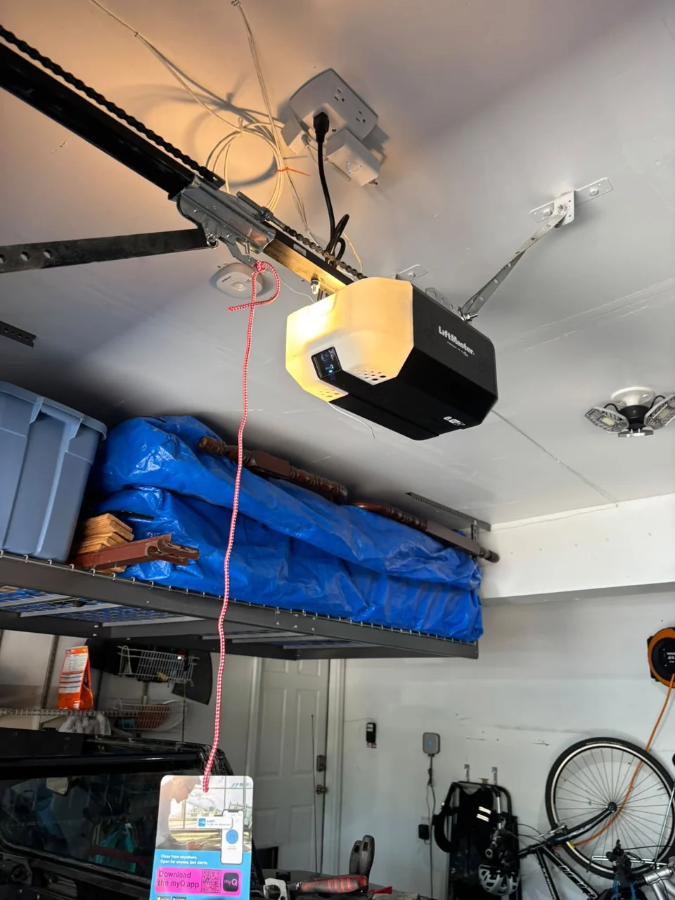 Installed LiftMaster garage door opener with camera at a Lakewood home